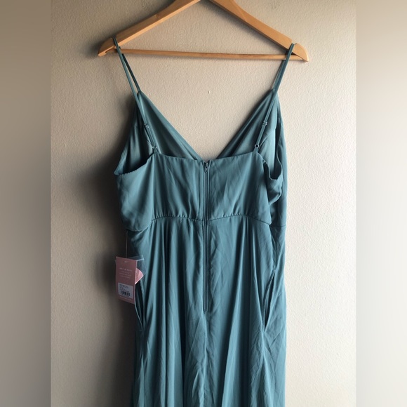 NEW Birdy Grey Kaia Chiffon Sea Glass Lined Long Dress Size Extra Large Pockets - Picture 10 of 16